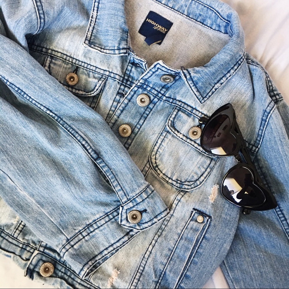 Distressed Crop Jean Jacket